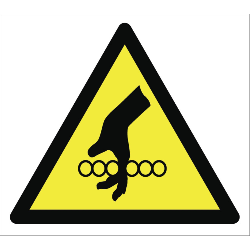 Caution Rollers Handshake / Crush Hazard Sign Signage Label