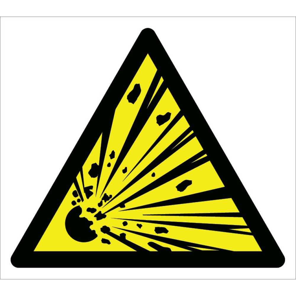 Caution Explosive Bullet Sign Label