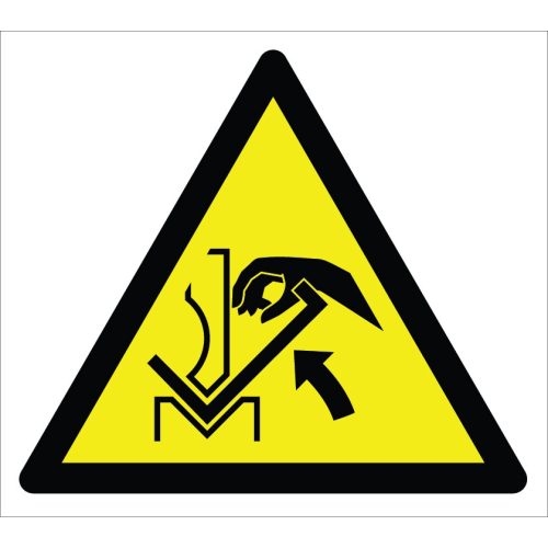 Caution Between Press and Part Handshake Hazard Sign Signage Label