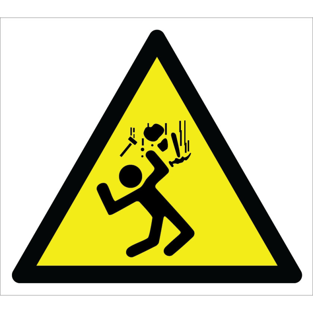 Caution Material Fall Hazard Sign Board Sign Label from Above