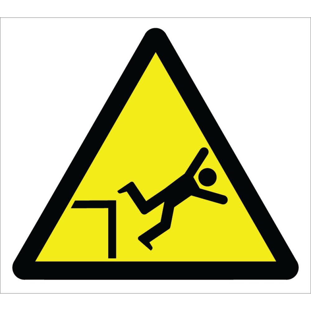 Caution Fall Hazard Sign Signage Label