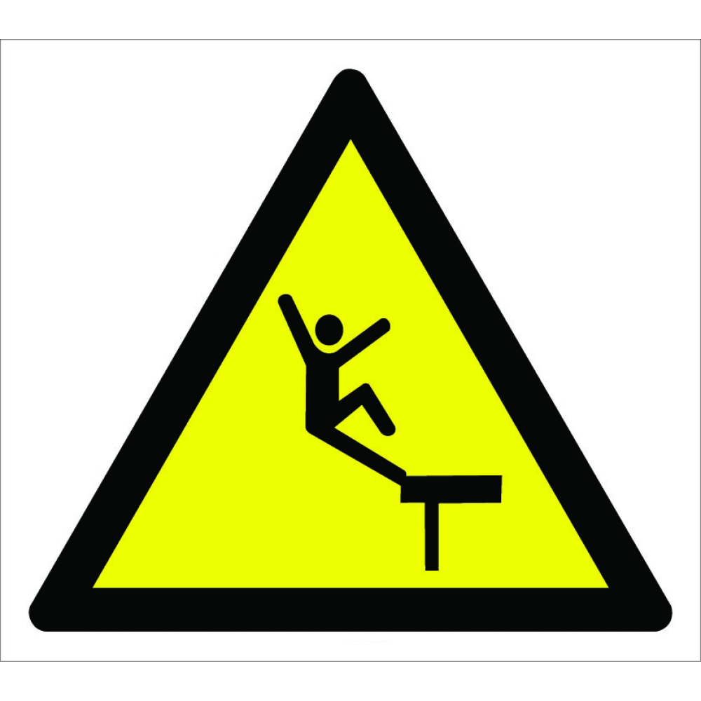 Caution Fall Hazard Sign Signage Label