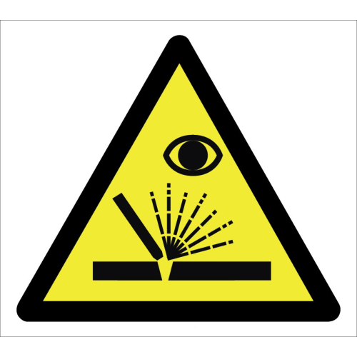 Caution Face Eye Burrs Splash Hazard Sign Signage Label