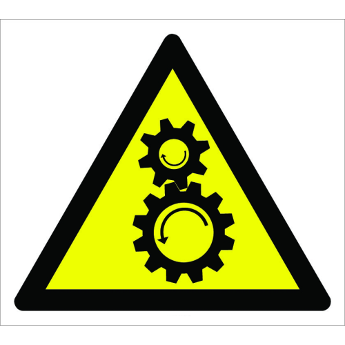 Rotating Gears Caution Sign Signage Label