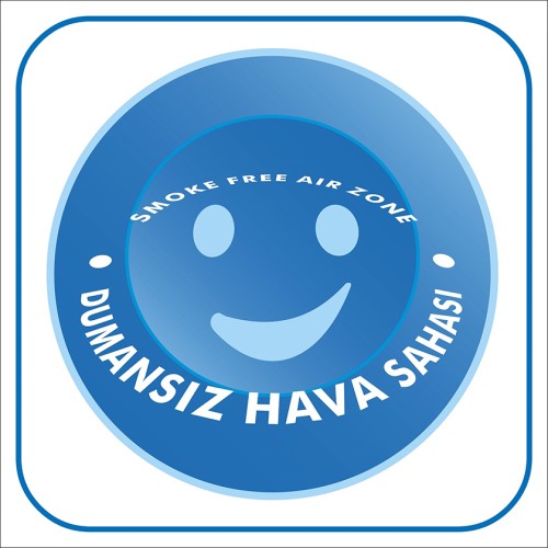 Smoke Free Airspace English Turkish Signage Plate Label