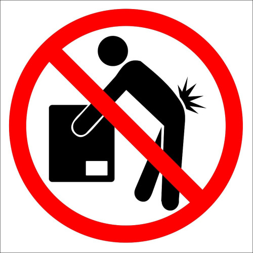 It Is Forbidden To Carry Heavy Loads By Hand Sign Board Signage Label PF1112