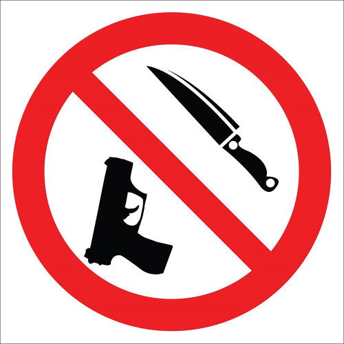 It is Forbidden to Enter with Firearms and Piercing Tools Sign Board Sign Sticker EF2759