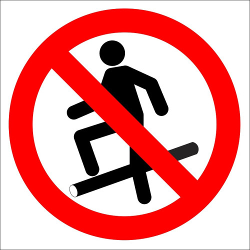 It Is Forbidden To Step On The Pipe Sign Board Signage Label PF1196