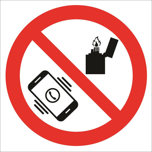 It is Forbidden to Have a Mobile Phone and a Lighter Sign Board Sign Sticker EF2757