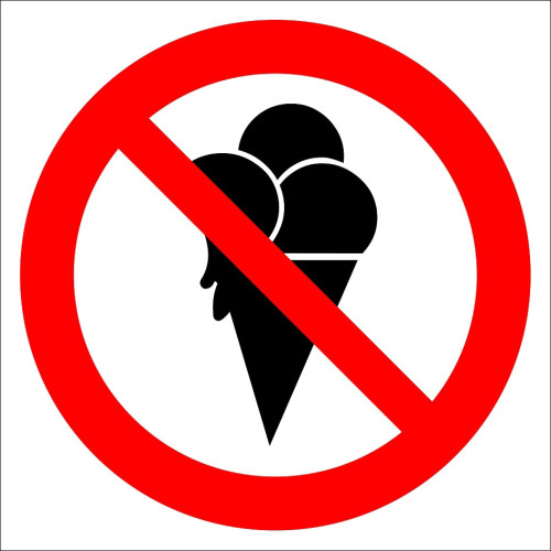 It Is Forbidden to Eat Ice Cream Sign Board Sign Sticker EF2993