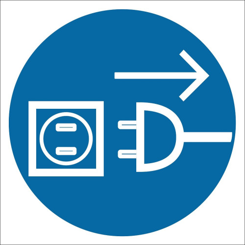 Unplug the Plug From the Outlet Sign Board Sign Label PF1131