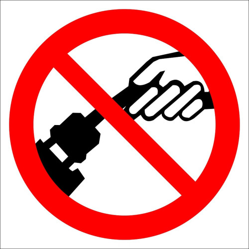 It is Forbidden to Remove the Plug from the Outlet by Pulling It from the Cable Sign Board Sign Label EF2928