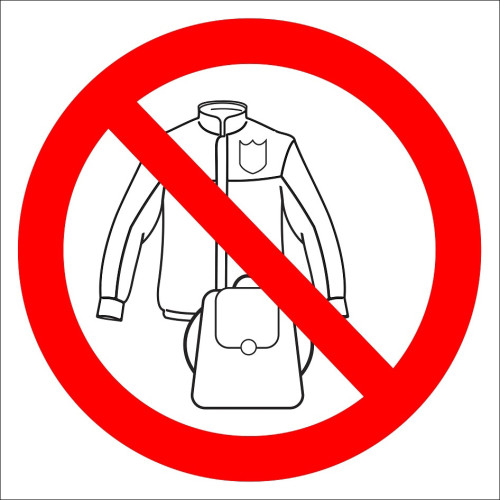 Daily Clothes and Bags Are Prohibited Sign Board Sign Sticker PF1005