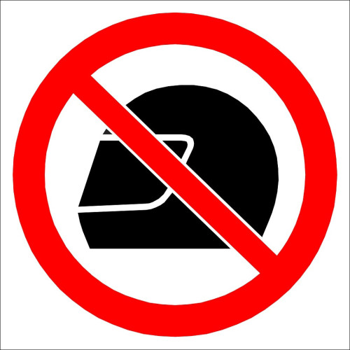 It is Forbidden to Wear a Helmet Sign Board Sign Sticker EF2944