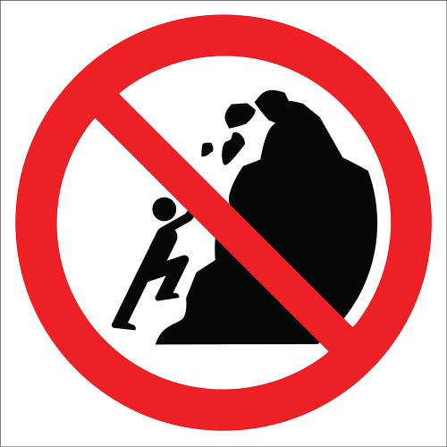 Climbing on Rocks is Dangerous and Forbidden Sign Board Sign Sticker EF2713