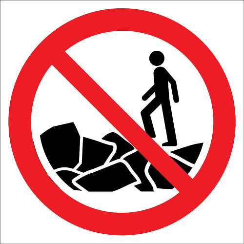 It is Forbidden to Walk On Rocks Sign Board Sign Sticker EF2715