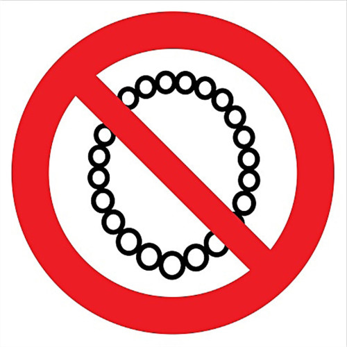 It Is Forbidden to Wear a Necklace Sign Board Sign Label EF2149