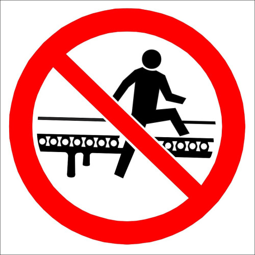 It is Forbidden to Climb On the Conveyor Belt Sign Board Sign Label EF2932