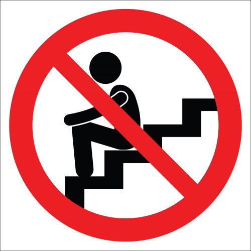 It is Forbidden to Sit On The Stairs Sign Board Sign Sticker EF2831