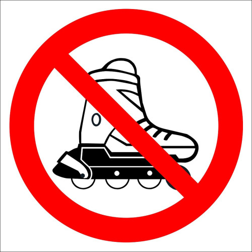 It Is Forbidden to Skate on Roller Skates Sign Board Sign Sticker EF2985