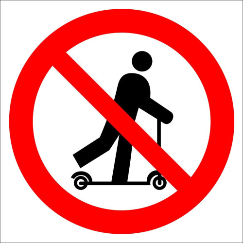 It Is Forbidden to Use Scooters Sign Board Signage Sticker EF2996