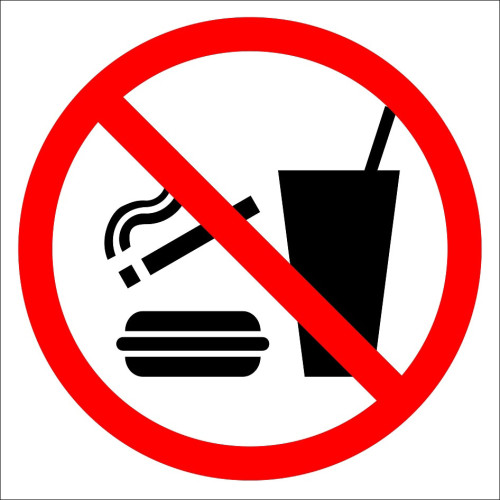 It is Forbidden to Smoke, Eat and Drink Sign Board Signage Label PF1116