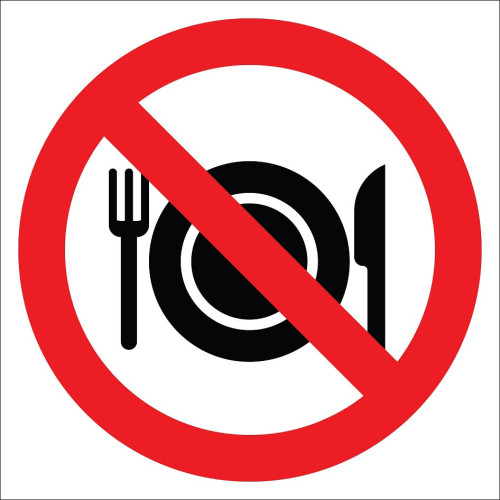 It Is Forbidden To Eat Sign Board Sign Sticker EF2806