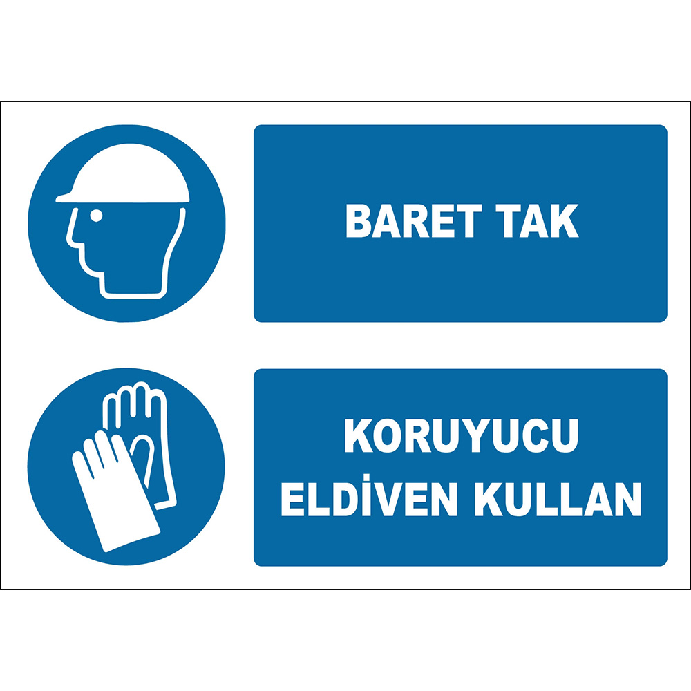 Hard Hat Wear Protective Gloves Use Sign Board Sign Label EF1926