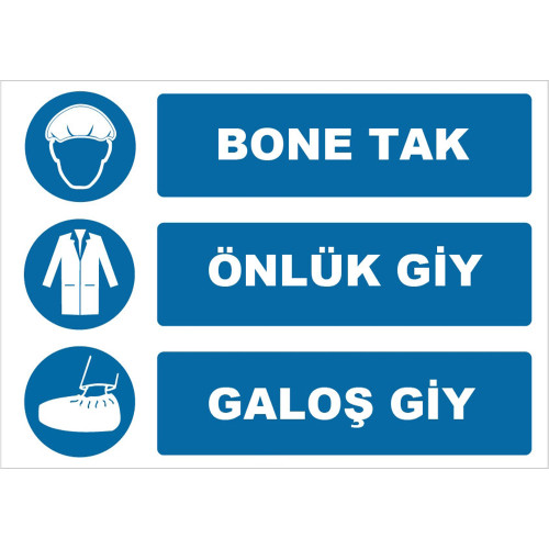 Wear a Cap, Wear An Apron, Wear Galoshes, Sign Board, Sign Sticker, ZY1504