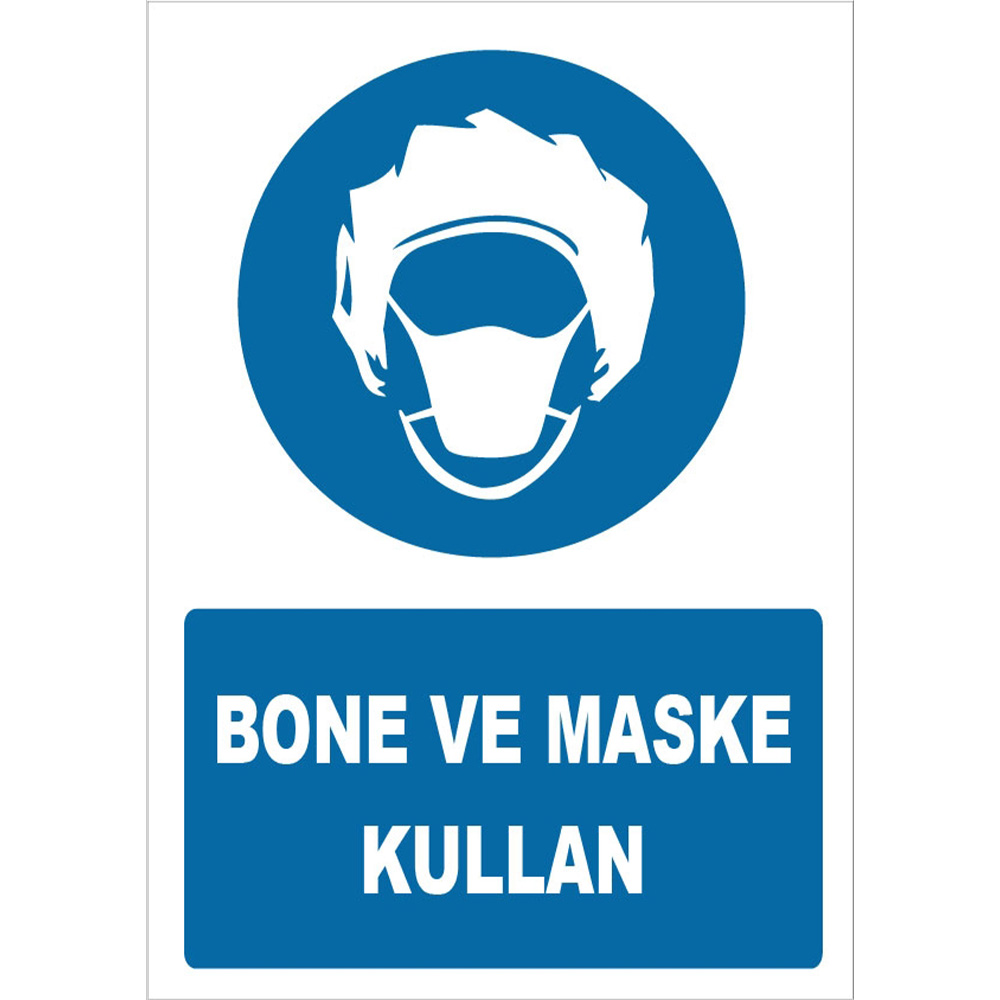 Bone ve Maske Kullan Etiketi İşareti Levhası Tabelası ZY1479