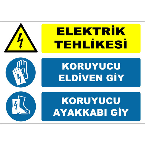 Electrical Hazard Wear Protective Gloves Wear Protective Shoes Sign Board Sign Label ZY2270