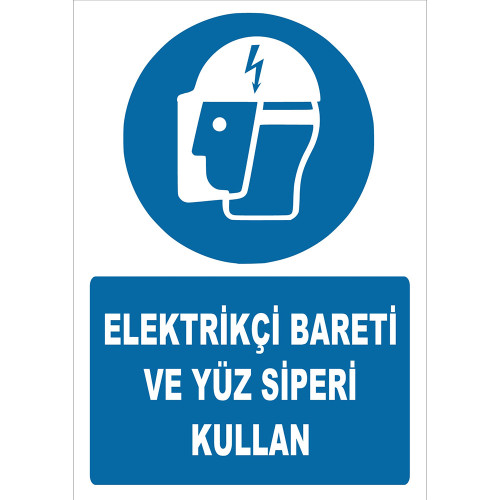 Use Electrician Hard Hat and Face Visor Sign Board Sign Sticker ZY2484