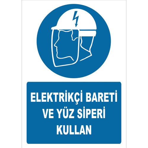 Use Electrician Hard Hat and Face Visor Sign Board Sign Sticker ZY2485