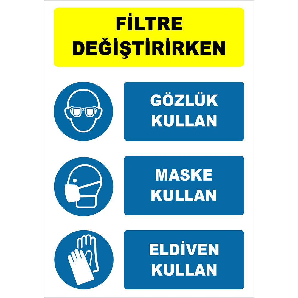 Use Glasses When Changing Filters Use Mask Use Gloves Use Sign Board Sign Label EF1916