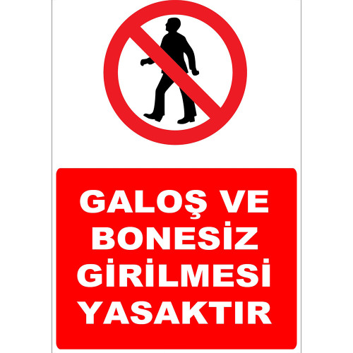 It is Forbidden to Enter without Overshoes and Bonnets Sign Board Sign Label YT7089