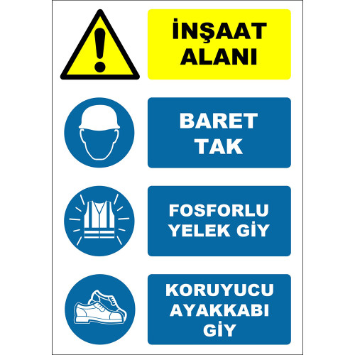 Construction Site Wear Hard Hat Wear Phosphorescent Vest Wear Protective Shoes Sign Board Sign Label EF1143