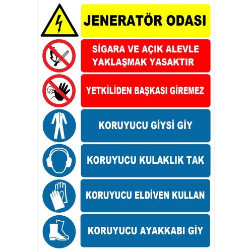 Generator Room Warning Sign Sign Sign Sticker ZY2499