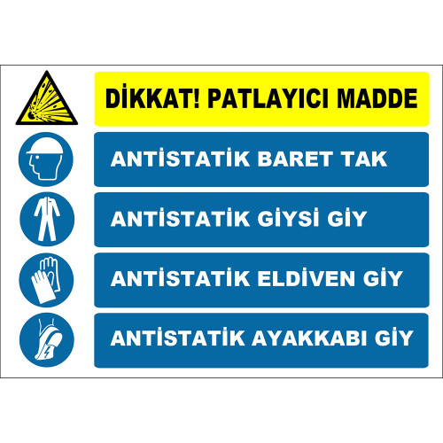 Explosive Substance Antistatic Hard Hat Clothing Gloves Shoes Wear Sign Board Sign Label ZY2515