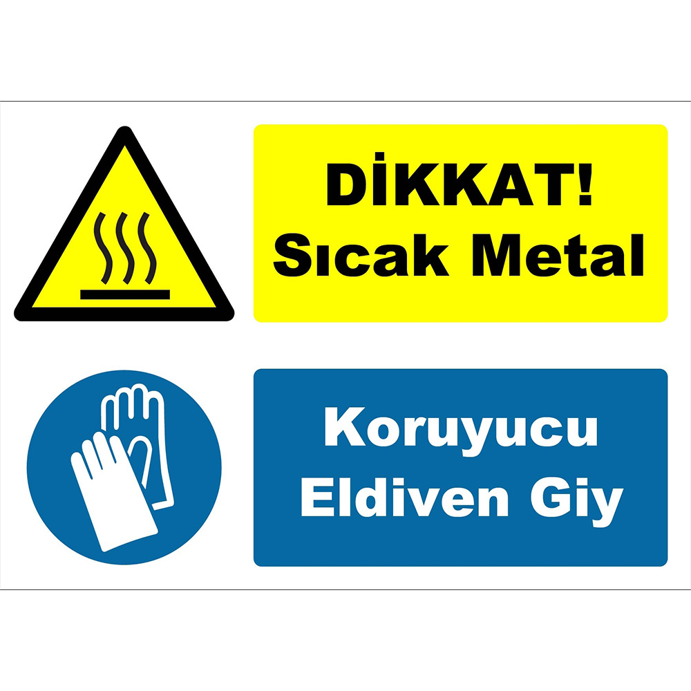 Attention Wear Hot Metal Protective Gloves Sign Board Sign Sticker YT-7459