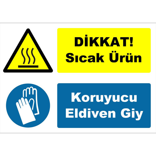 Attention Hot Product Wear Protective Gloves Sign Board Sign Label YT-7454