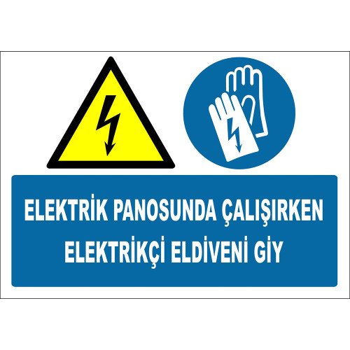 Wear Electrician Gloves When Working On The Power Board Sign Board Sign Sticker ZY2266