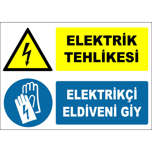 Electrical Hazard Wear Electrician Gloves Sign Board Sign Sticker ZY2267