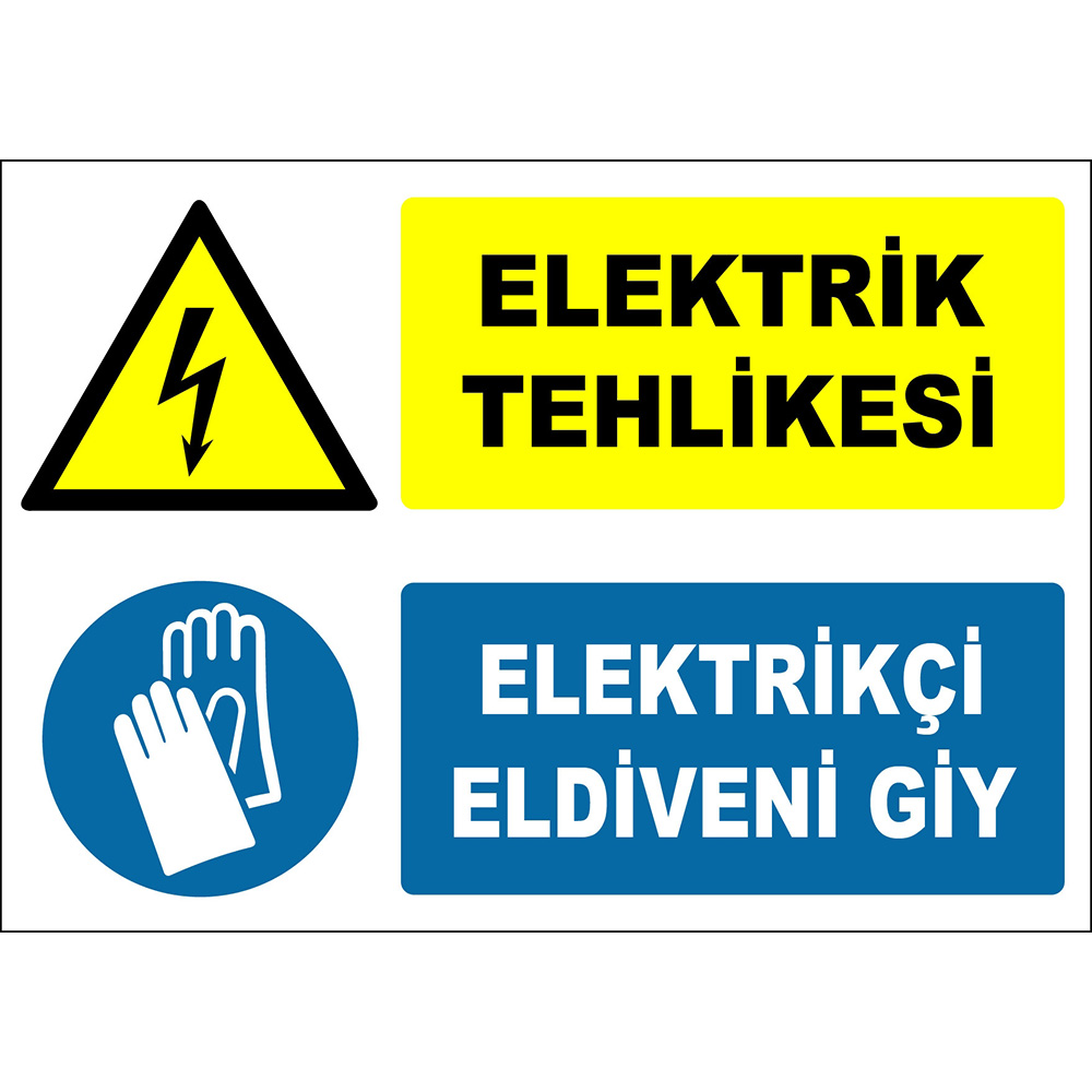 Electrical Hazard Wear Electrician Gloves Sign Board Sign Sticker ZY2263