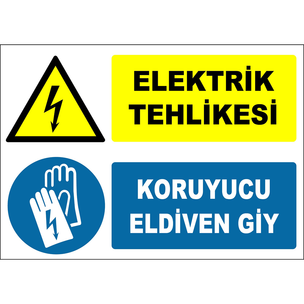 Electrical Hazard Wear Protective Gloves Sign Board Sign Label ZY2269