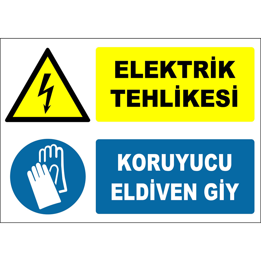 Electrical Hazard Wear Protective Gloves Sign Board Sign Label ZY2262