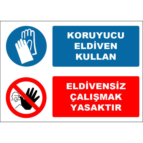 Use Protective Gloves It is Forbidden to Work Without Gloves Sign Board Sign Label EF1622