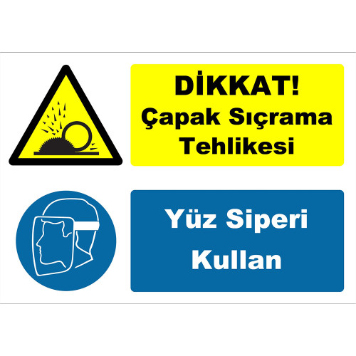 Attention Burr Splash Hazard Use Face Shield Sign Board Signage Label YT7614