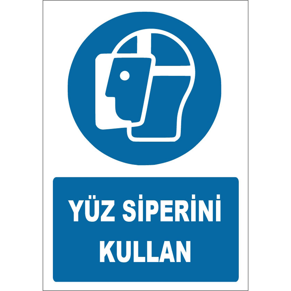 Yüz Siperini Kullan İşareti Levhası Tabelası Etiketi ZY1787