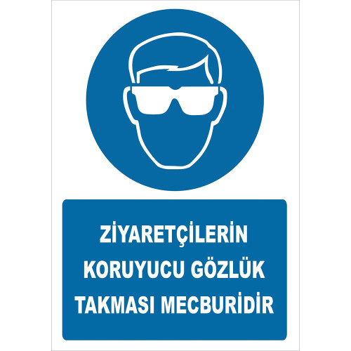 Visitors Are Required to Wear Protective Glasses Sign Board Sign Label ZY2755