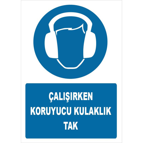 Wear Protective Headphones While Working Sign Board Signage Sticker ZY1352